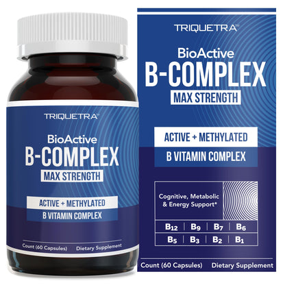 BioActive Vitamin B Complex - Blood Stream Ready, Methylated B Complex - Featuring Methylfolate, 3 BioActive Forms of B12, BenfoPure® B1 & Pantesin