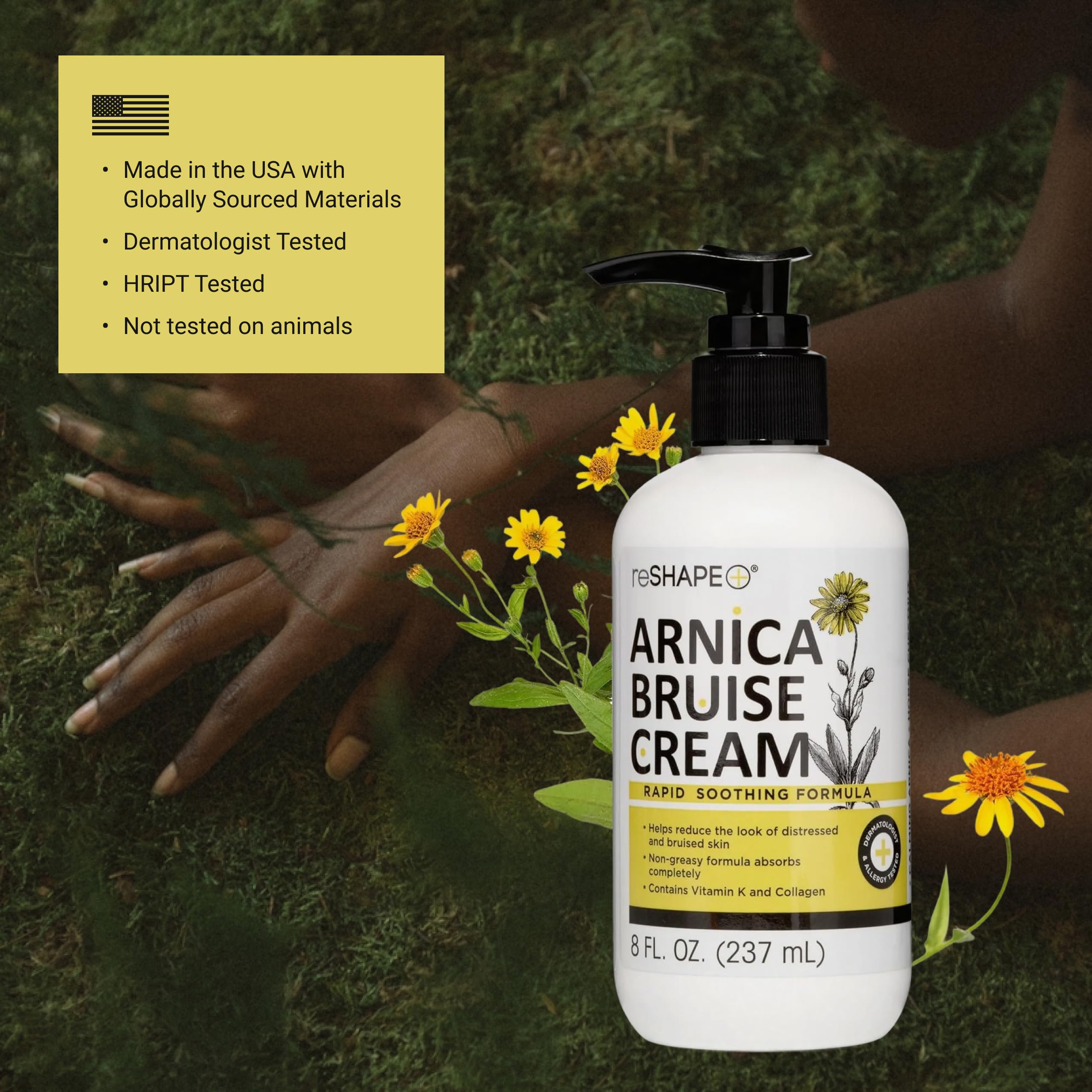 Reshape+ Arnica Bruise Relief Topical Cream For Bruising, Swelling, & Discoloration On Skin, Natural Skin Care Homeopathic Arnica Lotion W/Vitamin K, Horse Chestnut, & Collagen, 8 Fl Oz (2-Pack) Reshape+Buy Supplements Australia