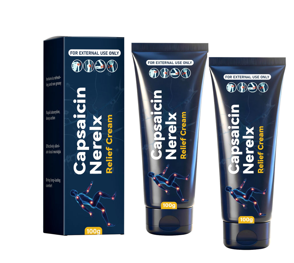 Capsaicin Nerex Relief Cream with Arnica, Menthol, MSM and Glucosamine for Body Joint Areas, Feet, Hands, Legs, Muscles, Joints, and Waist, 100g (2PACKS) bigyuanBuy Supplements Australia