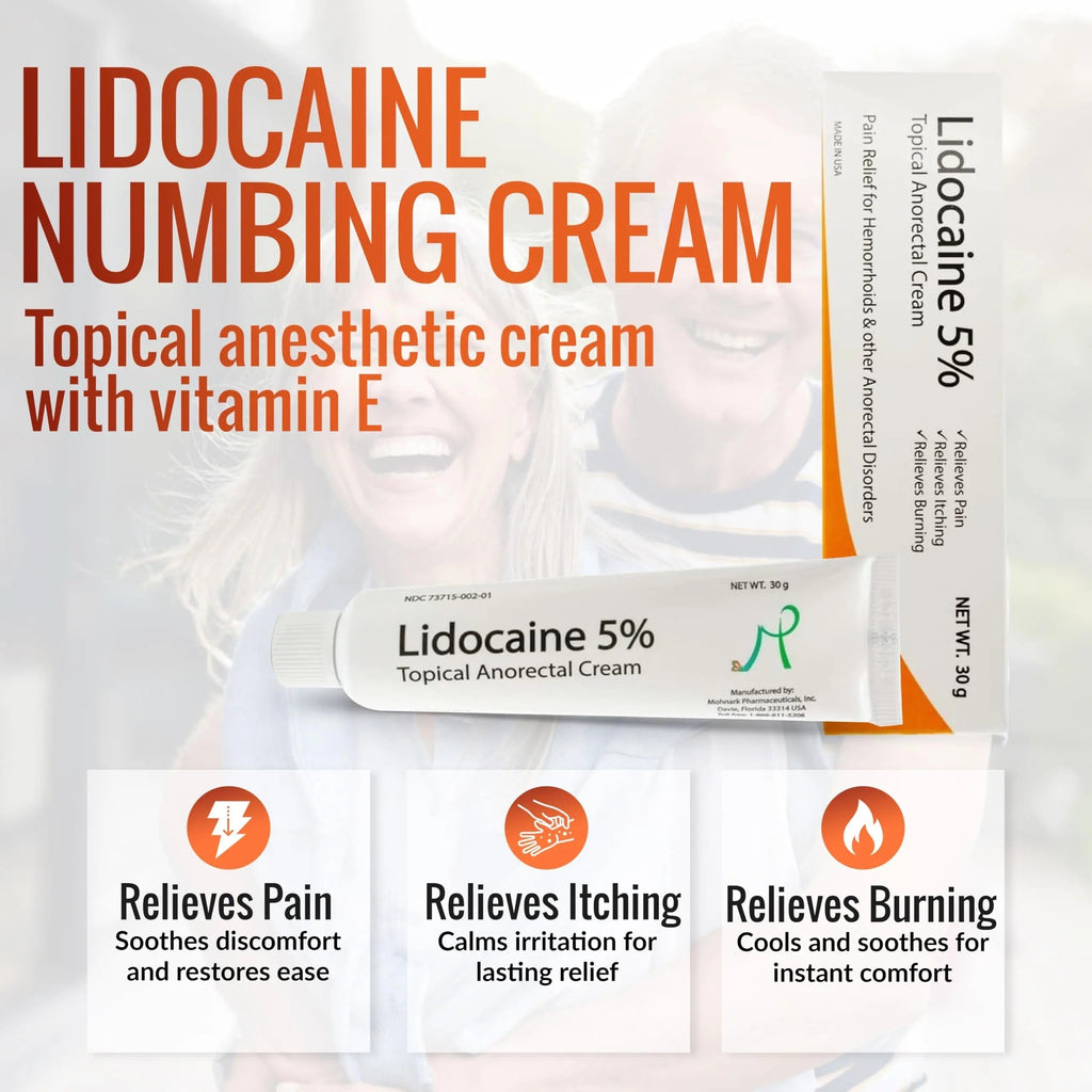 Mohnark Maximum Strength Lidocaine Hemorrhoid Treatment Cream for External and Internal Hemorrhoids Treatment Burn Itch Pain Relief Anal Cream Topical Anorectal Numbing Cream- 30 Gram Tube Made in USA MOHNARKBuy Supplements Australia