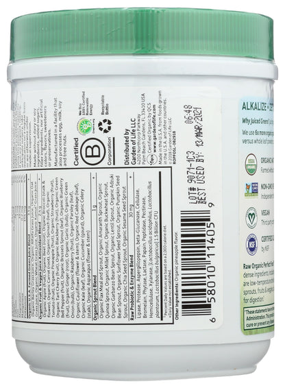 Garden of Life Raw Organic Perfect Food Green Superfood Juiced Greens Powder - Original Stevia-Free, 30 Servings, Non-GMO, Gluten Free Whole Food Dietary