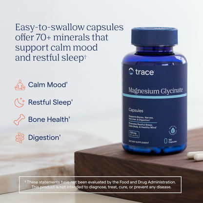 Trace Minerals Magnesium Glycinate - Gentle Magnesium Glycinate Supplement for Healthy Sleep & Relaxation Support - Healthy Mind & Energy