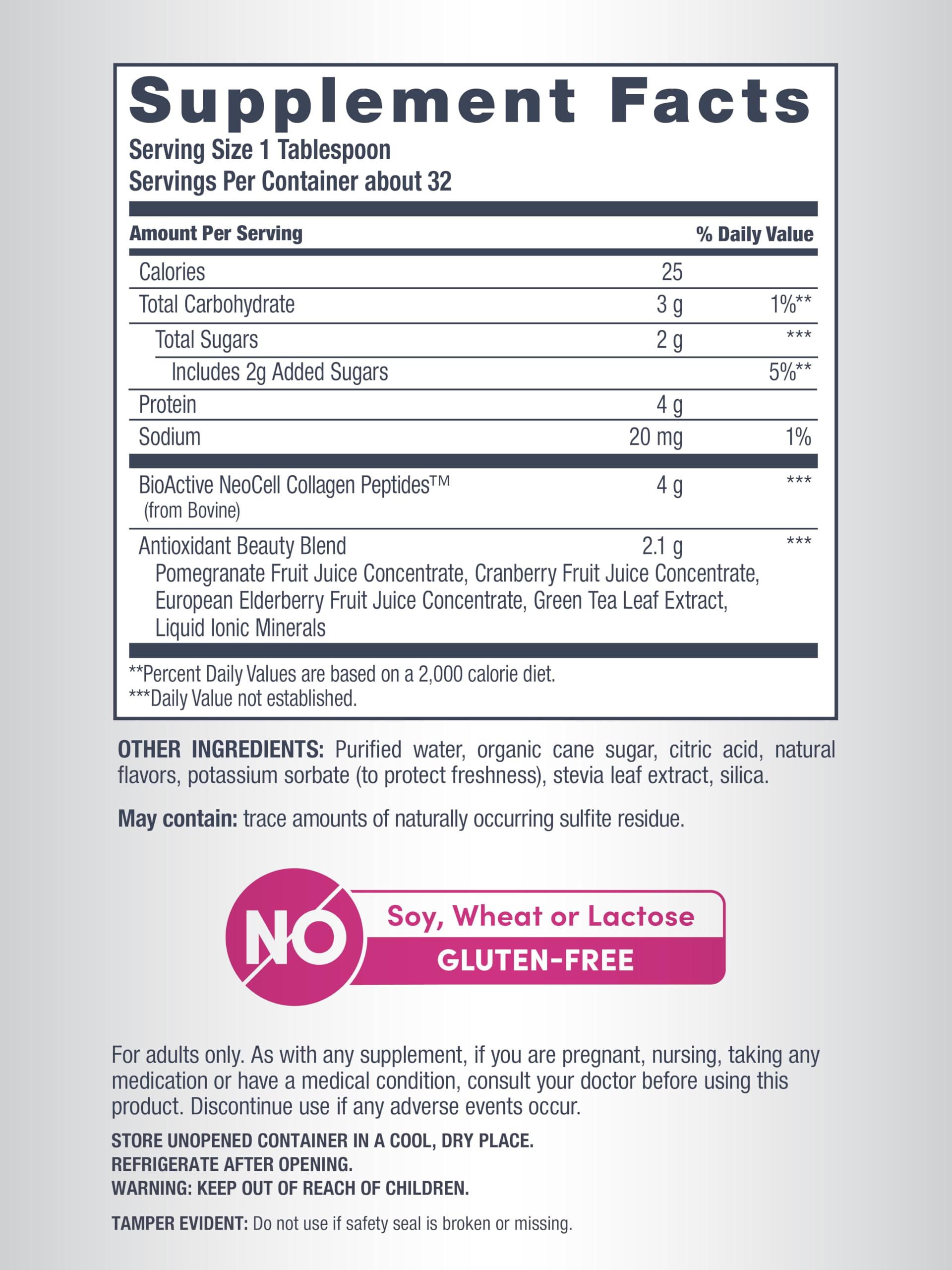 NeoCell Advanced Liquid Collagen | 4000 mg | Pomegranate and Fruit Juice Concentrates | for Women and Men | 16 fl oz