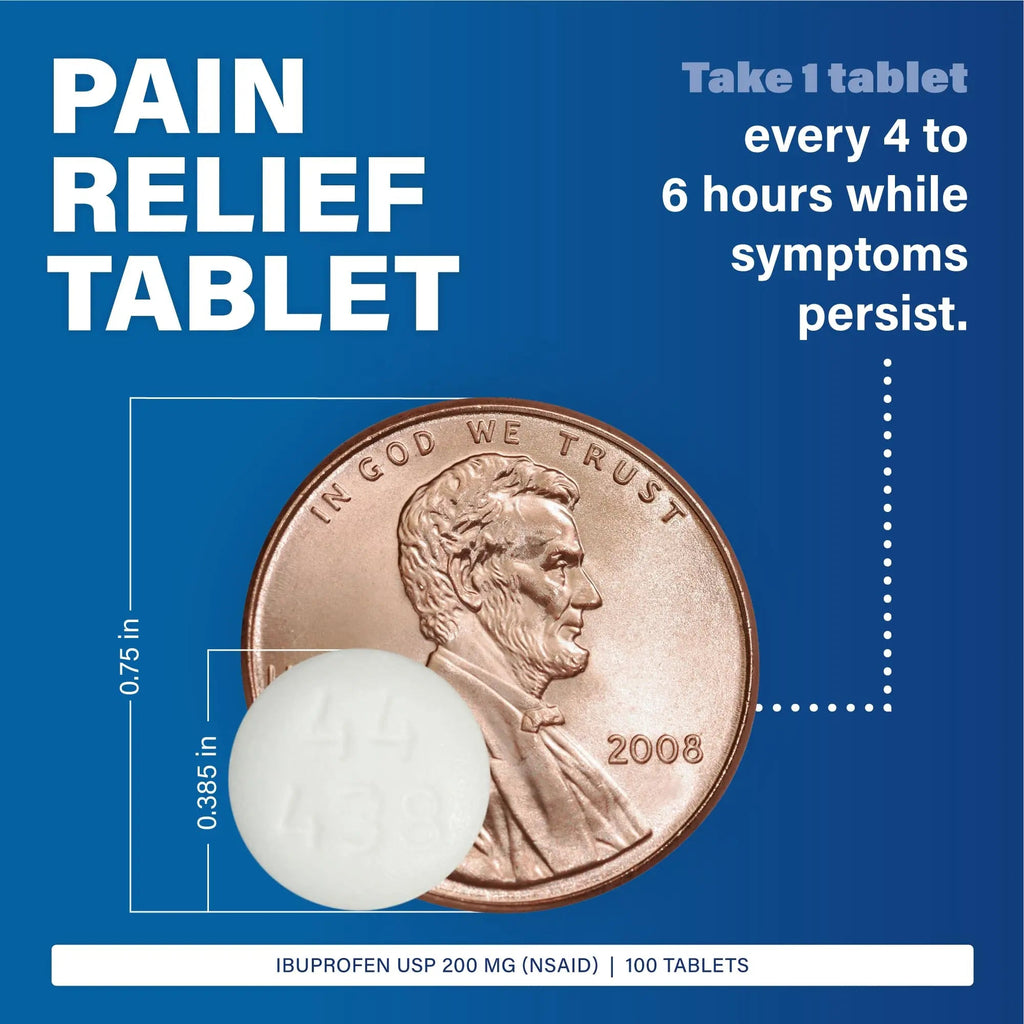 MAJOR Dye-Free Ibuprofen Tablets 200 mg - Helps Temporarily Reduce Fevers - Offers Pain Relief - 100 Tablets (1-Pack) MAJORBuy Supplements Australia
