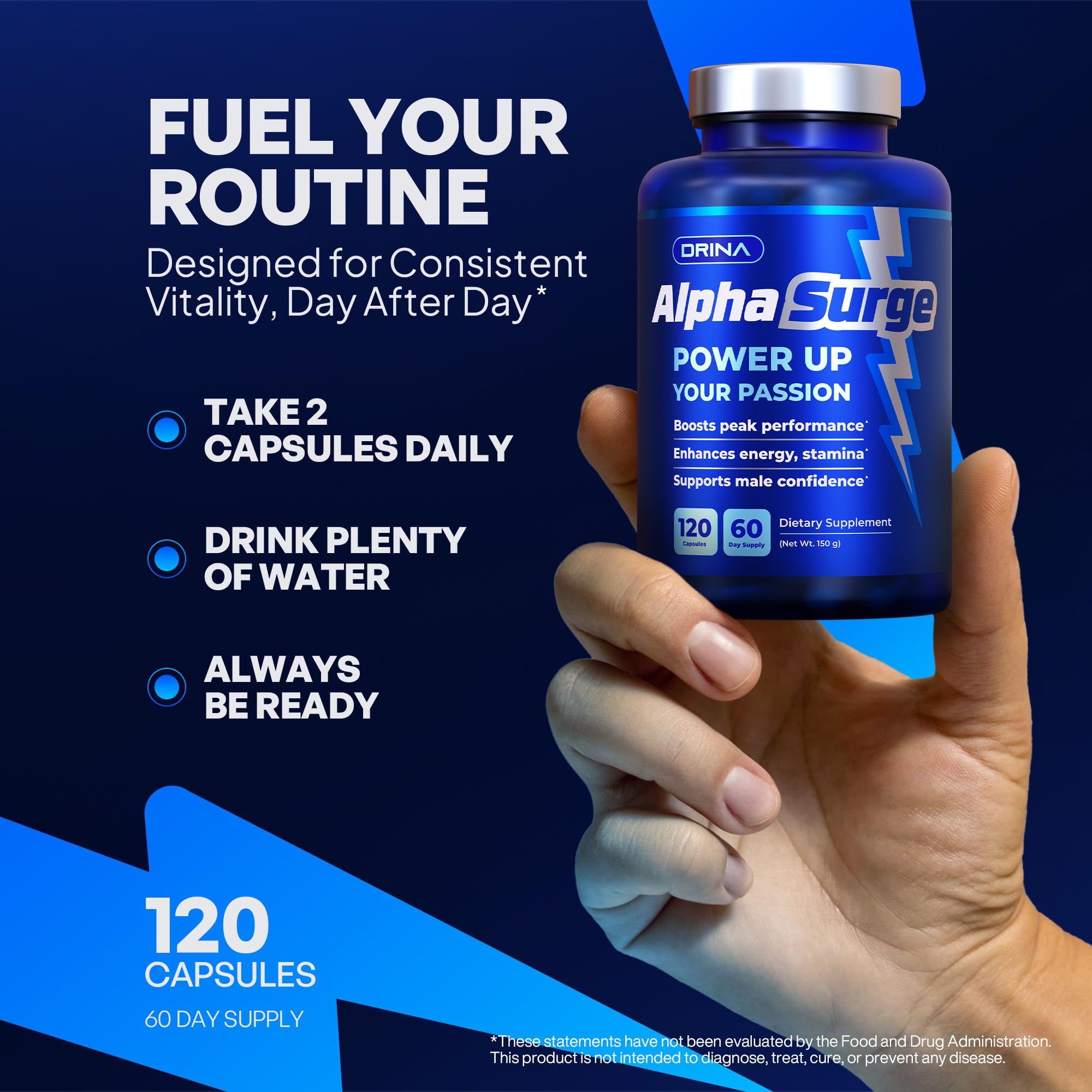 Pills for Men Fast Acting - Male Enhancing Supplement Testosterone Booster - Blood Flow, Libido, Size, Girth, Hardness, Stamina, Enlargement, Growth - Natural Performance Enhancer - 2 Month Supply DRINA buy supplements Au