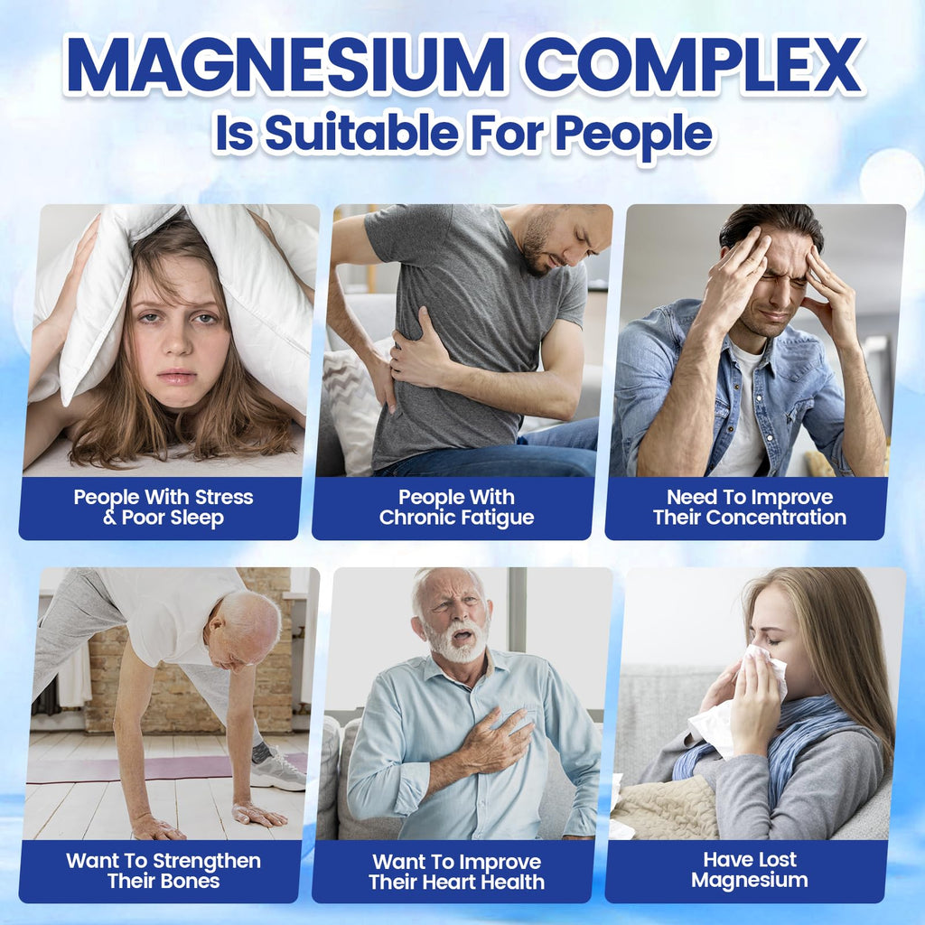 1000mg Magnesium Complex Capsules, 8-in-1 Magnesium Glycinate, Citrate, Malate, Taurate, Oxide, Carbonate, Aspartate, Orotate - 240 Capsules VivoNu buy supplements Au