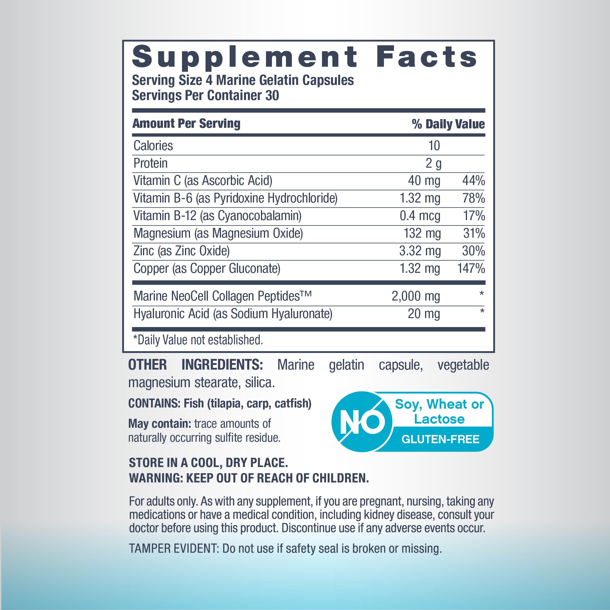 NeoCell Marine Collagen Peptides Capsules | 120 Pills | with Hyaluronic Acid | Plus Vitamin C | for Women and Men NeoCell buy supplements Au