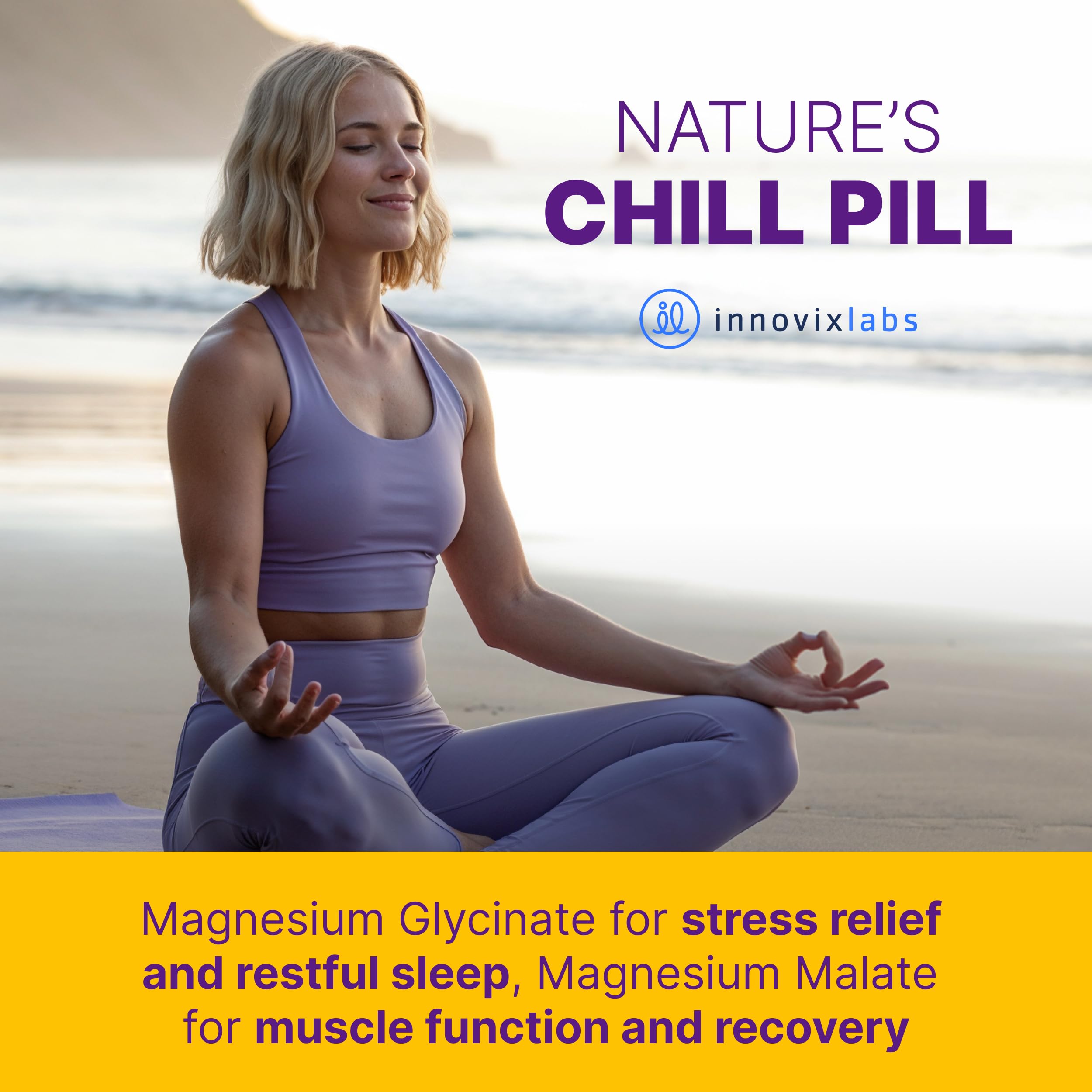 InnovixLabs Advanced Magnesium Capsules - 150 Ct, 210 mg - Chelated Glycinate and Malate - High Absorption, Promotes Relaxation, Bones, Muscle Health, Vegan Malate Sleep Supplement InnovixLabs buy supplements Au