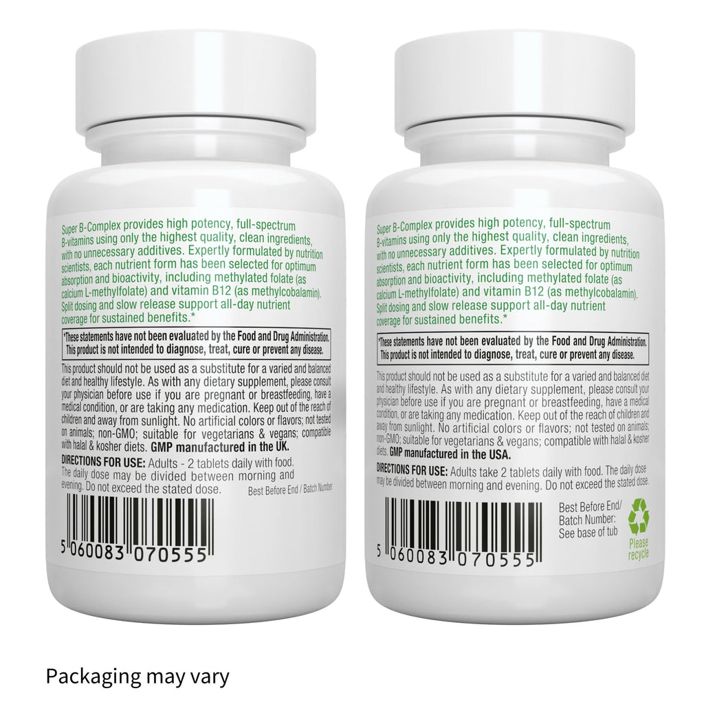 Igennus Super B-Complex Methylated B Vitamins - Sustained Release, Clean Label & High Absorption, with 5-MTHF Folate & Methyl B12, Energy, Mood & Cognitive Performance