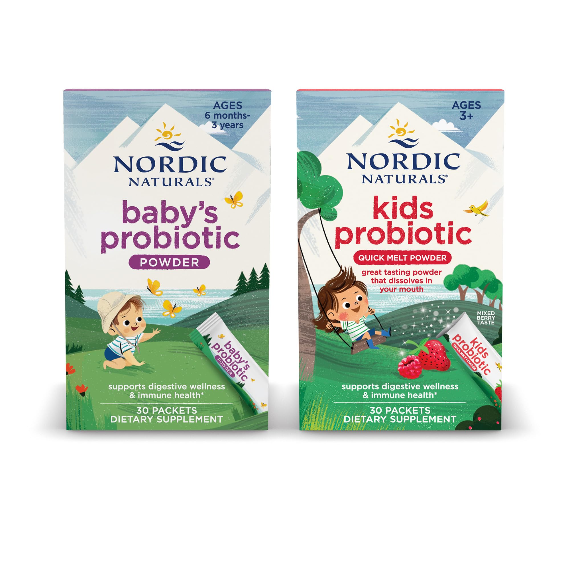 Nordic Naturals Children's Vegan Probiotic Powder Bundle - Baby’s Nordic Flora Probiotic Powder, Unflavored - 30 Packets - 4 Billion CFU Nordic NaturalsBuy Supplements Australia