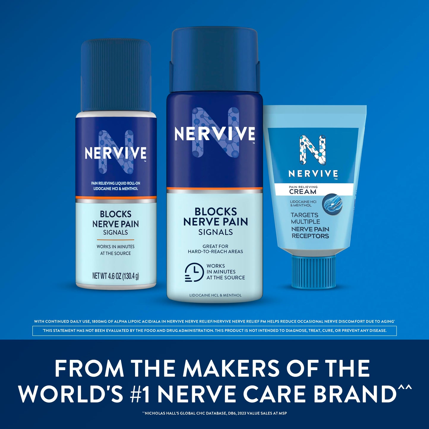 Nervive Pain Relieving Spray, Lidocaine Spray, Nervive Pain Relief, Lidocaine Topical, Foot Pain, Leg Pain, Hand Pain, Max Strength Formula, for Hard to Reach Areas, 4.5oz NerviveBuy Supplements Australia