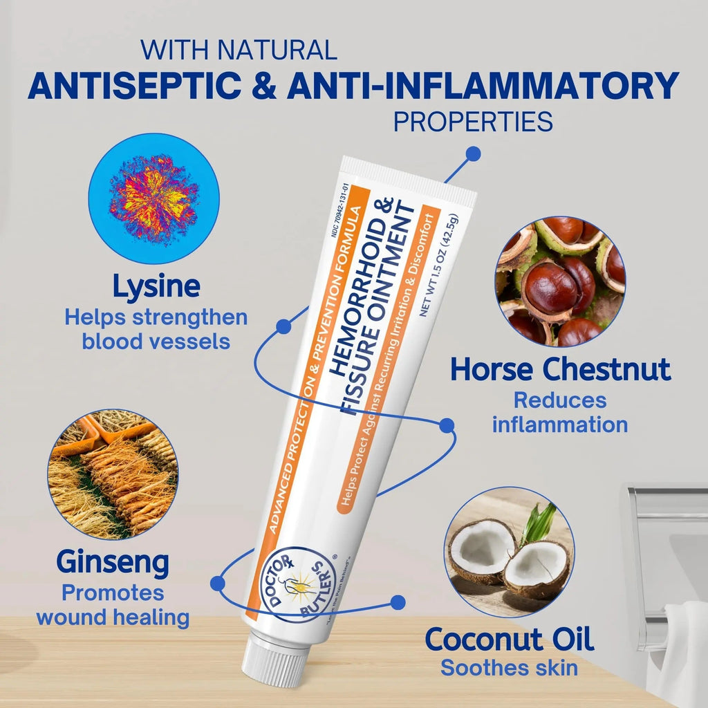 Doctor Butler's Advanced Hemorrhoid & Fissure Ointment – Lidocaine Hemorrhoid Treatment and Fissure Treatment Extra Strength Formula, Heals and Provides Fast Pain and Itch Relief* (1.5 oz.) Doctor Butler'sBuy Supplements Australia
