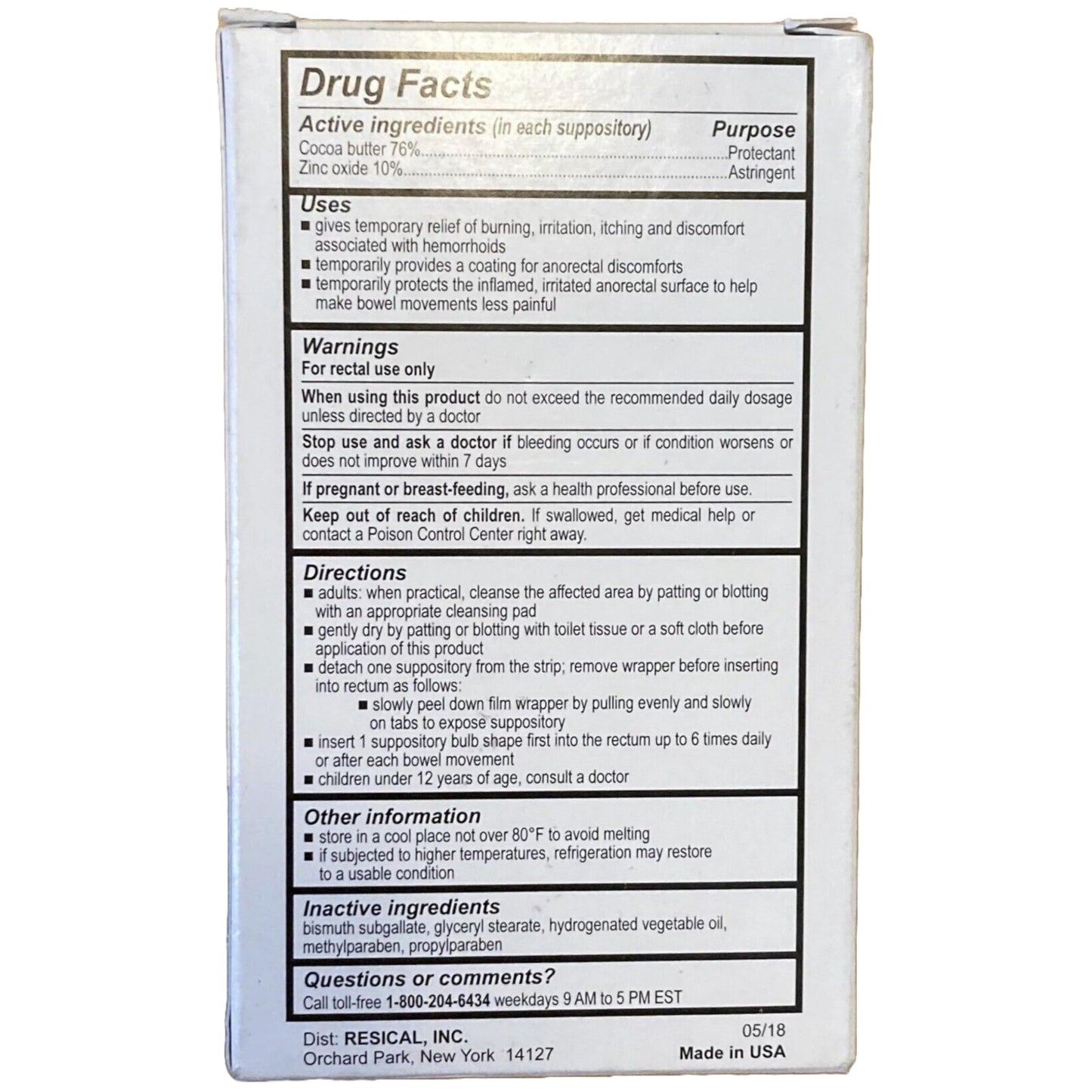 Calmol 4 Suppositories 24 (3 Pack) [Health and Beauty] RESTICOL INC.Buy Supplements Australia