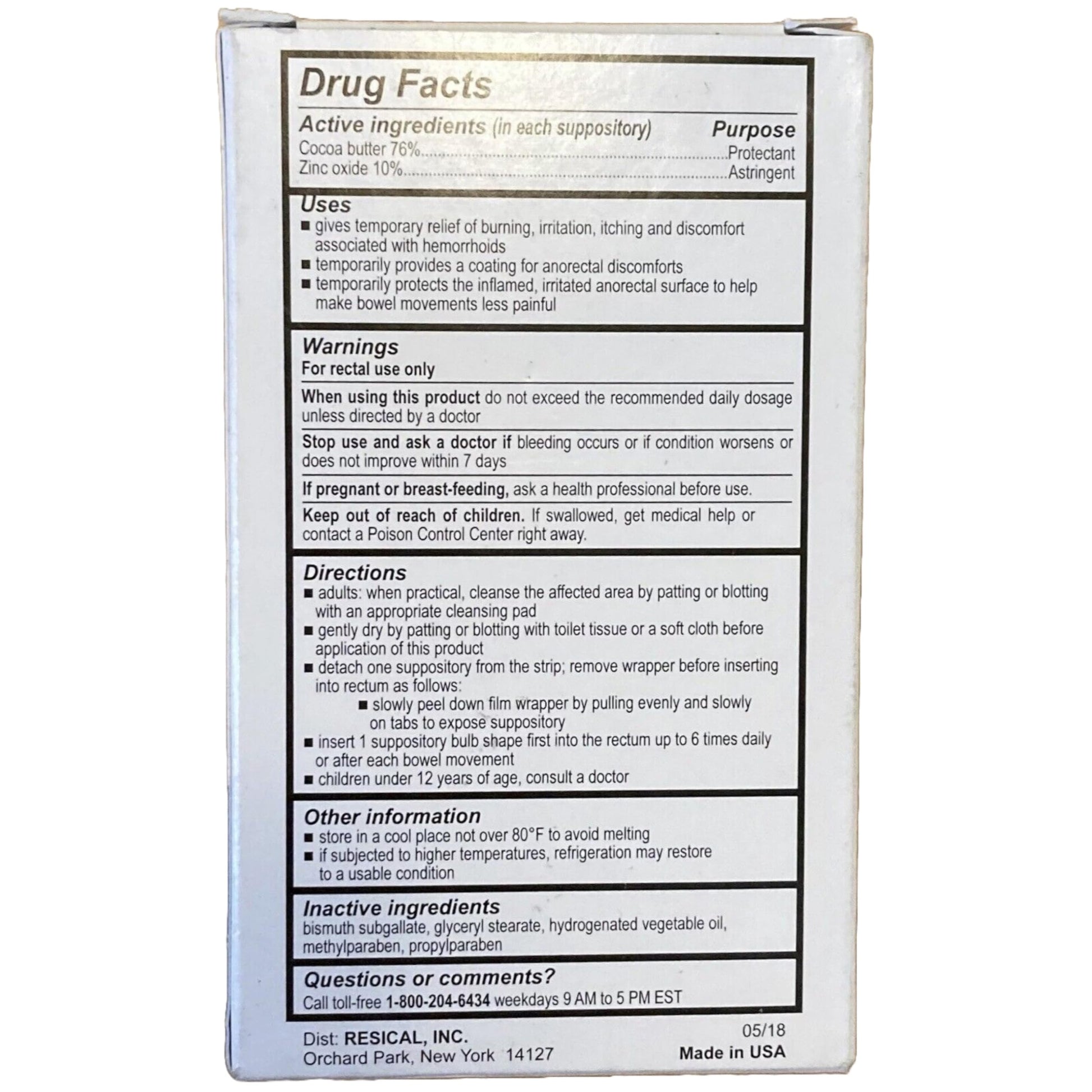 Calmol 4 Suppositories 24 (3 Pack) [Health and Beauty] RESTICOL INC.Buy Supplements Australia
