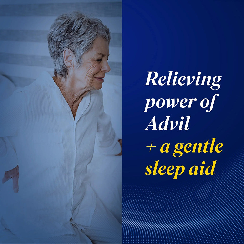 Advil PM Pain Reliever and Nighttime Sleep Aid, Pain Medicine with Ibuprofen for Pain Relief and Diphenhydramine Citrate for a Sleep Aid - 40 Coated Caplets AdvilBuy Supplements Australia