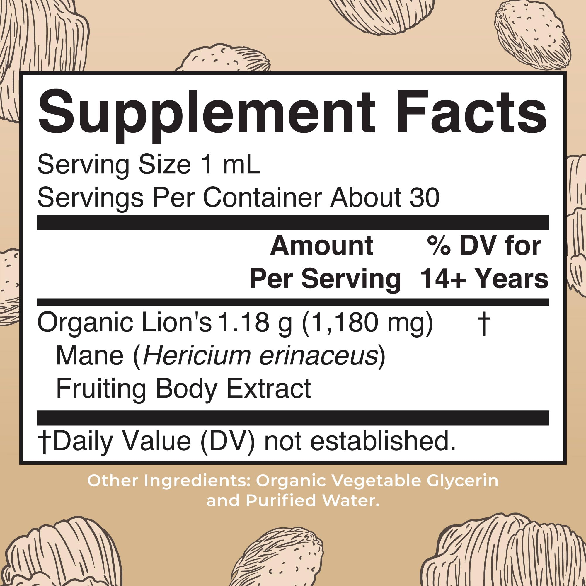 MaryRuth Organics Lions Mane Mushroom Supplement, Up to 1 Month Supply, Nootropic USDA Organic Lions Mane Extract Nervine Herbal Liquid Drops, Brain Health Non-GMO