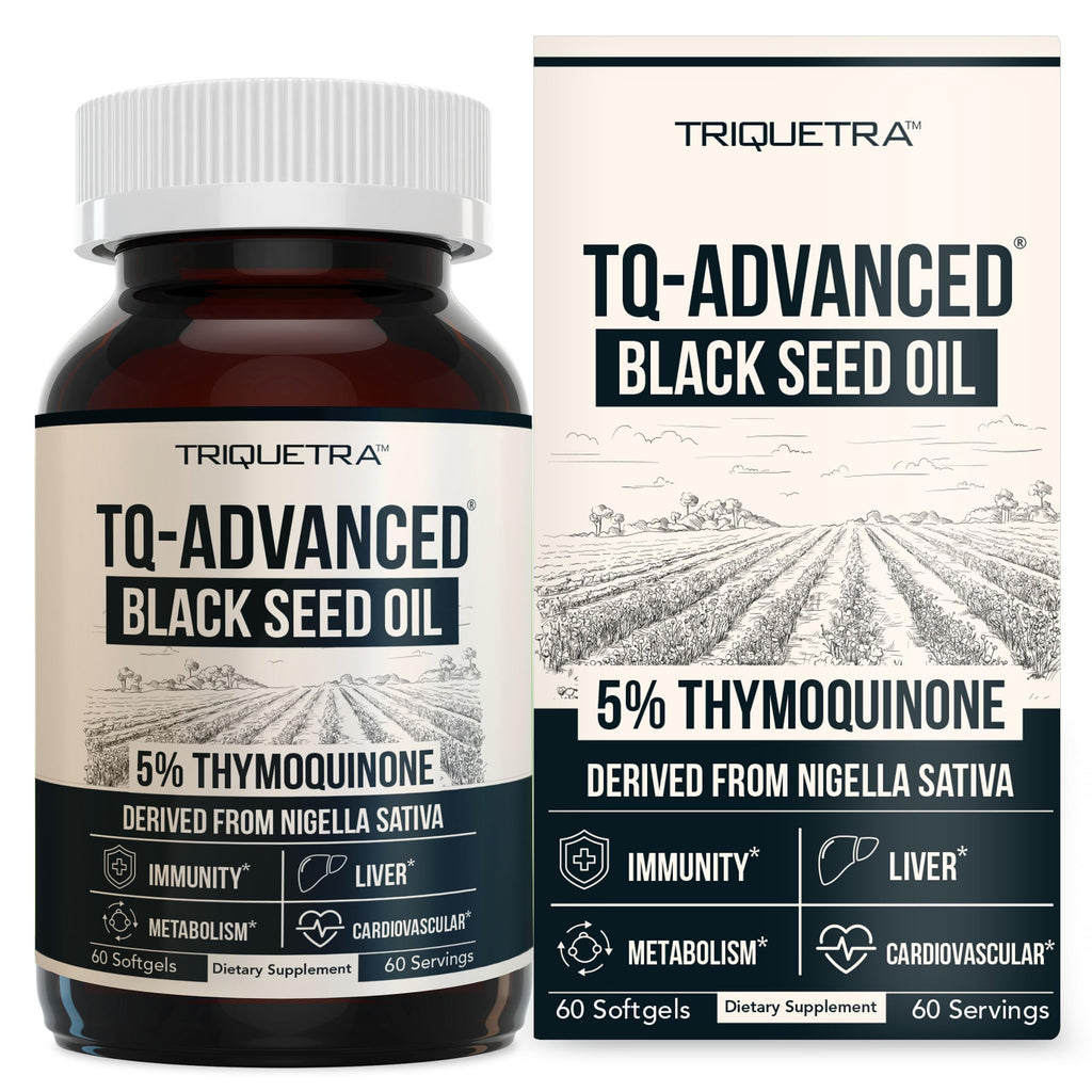 Black Seed Oil Softgels | 5% Thymoquinone - TQ-Advanced® | High Potency - 500 mg per Capsule - 15:1 Concentrate from Nigella Sativa Extract