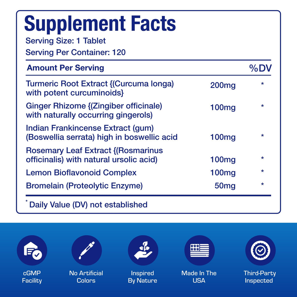 Pro ENZ Joint Support Supplement - Clinical Formula Turmeric Boswellia Supplement for Joint & Cartilage Mobility and Comfort Support Plus Eicosanoid Management with Proteolytic Enzymes (120 Servings) Anabolic LaboratoriesBuy Supplements Australia
