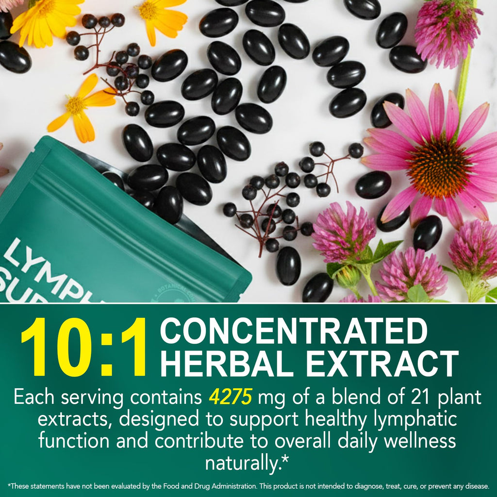 Lymphatic Drainage Supplement – 4,275 mg 21-in-1 Botanical Complex, Echinacea, Burdock Root, Red Clover, Elderberry & Dandelion, Supports Natural Detox & Healthy Circulation, 240 Softgels XINSZLIN buy supplements Au