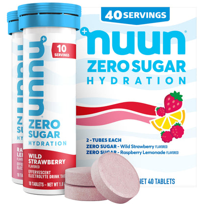Nuun Zero Sugar Hydration Electrolyte Tablets - Magnesium, Calcium, Potassium, Chloride & Sodium, Light & Delicious Fruit Flavors, No Sugar, Gluten Free, Vegan