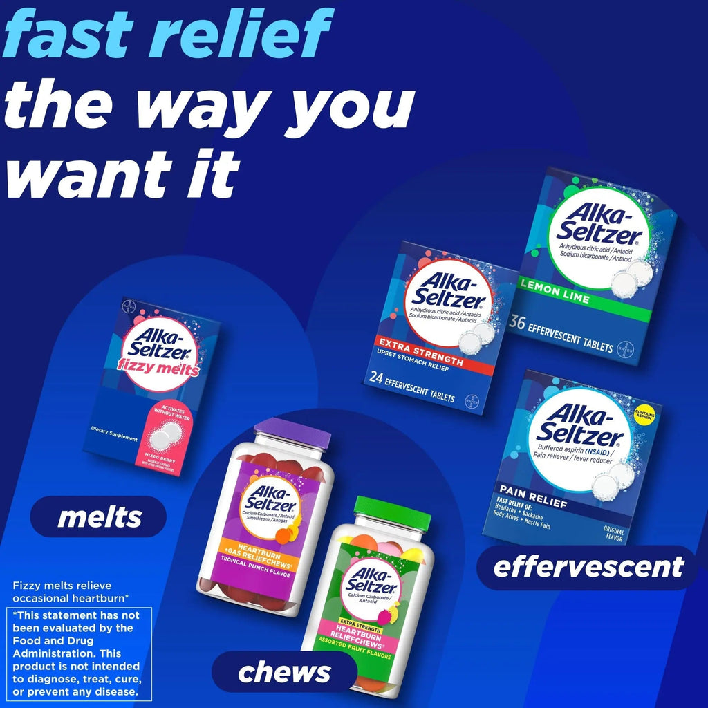 Alka-Seltzer Pain Relief, Aspirin Effervescent Tablets for Fast Pain Relief, 72 Ct Alka-SeltzerBuy Supplements Australia