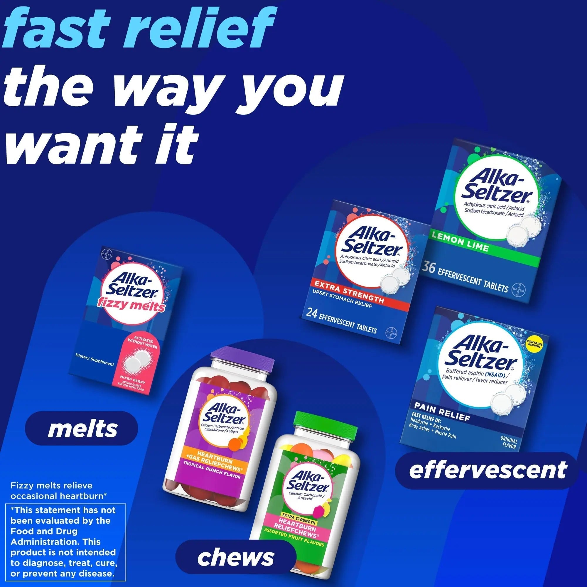 Alka-Seltzer Pain Relief, Aspirin Effervescent Tablets for Fast Pain Relief, 72 Ct Alka-SeltzerBuy Supplements Australia