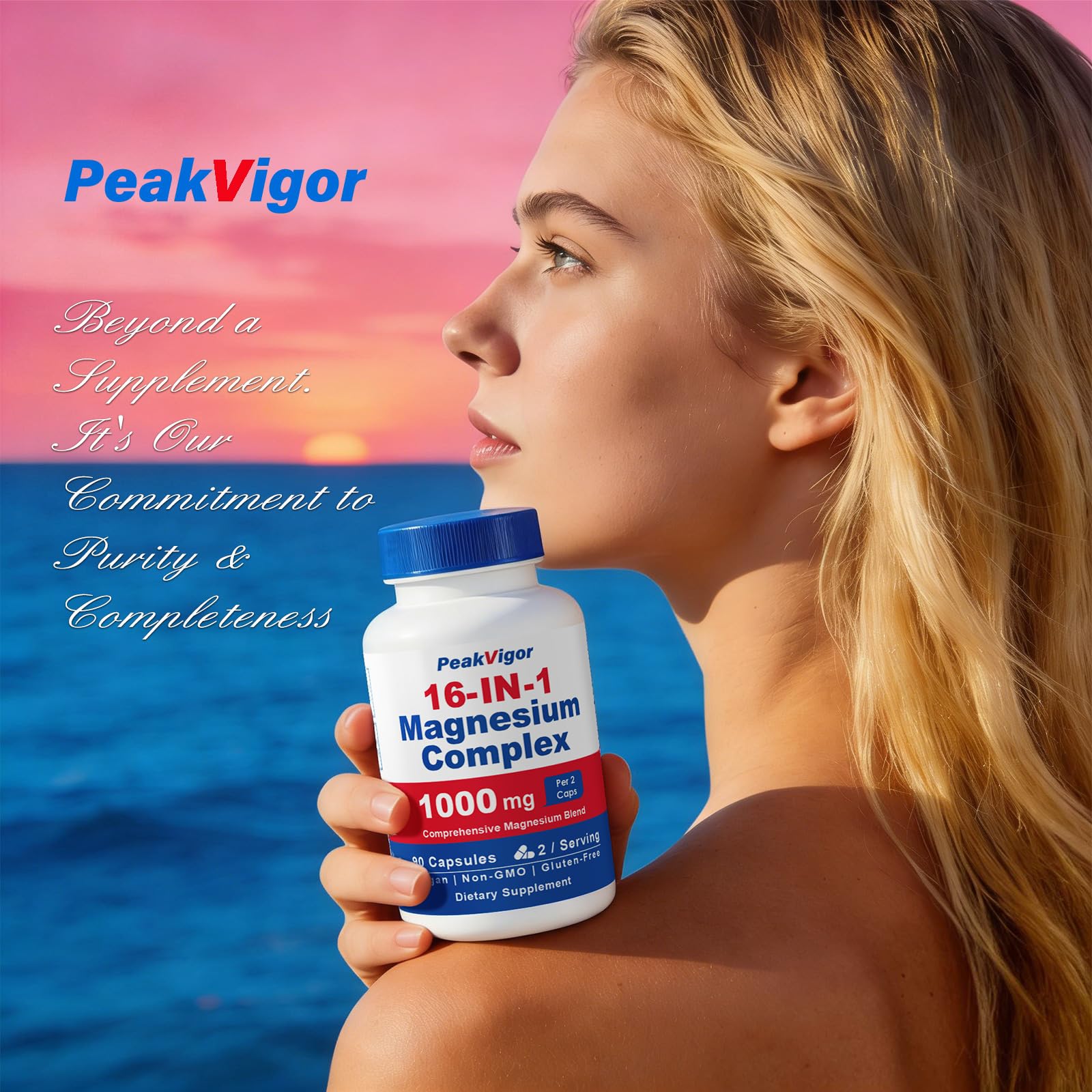 16 in 1 Magnesium Complex, 1000mg Magnesium Complex Supplement for Women with Magnesium Glycinate, Citrate, Orotate, L-Threonate, Malate, Third-Party Tested, Easy-Swallow Vegan Capsules PeakVigor buy supplements Au