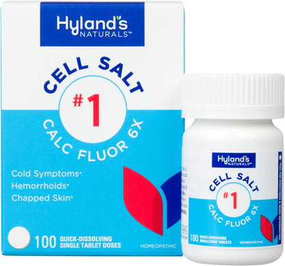 Hyland's Cell Salt No. 1 Calc Fluor 6X Tablets, Natural Relief of Colds, Hemorrhoids and Chapped Skin, Quick Dissolving Tablets, 100 Count Hyland'sBuy Supplements Australia