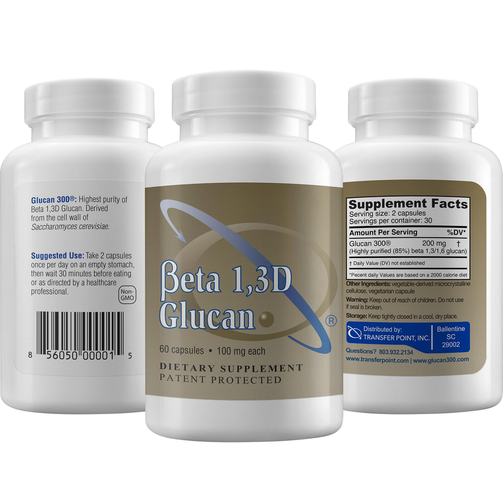 Transfer Point Yeast-Derived Beta 1,3D Glucan (1,3/1,6 B-Glucans) 200mg, Minimum 85% Beta Glucan Content, Non-GMO, Vegetarian, All-Natural Immune Support, 60 Capsules Transfer Point buy supplements Au