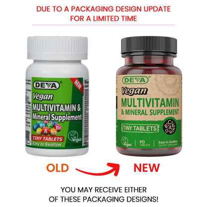 DEVA Vegan Multivitamin for Women & Men with Iron, Vitamin C, E, B Complex Vitamins, Zinc, 90 Tiny Tablets DEVABuy Supplements Australia