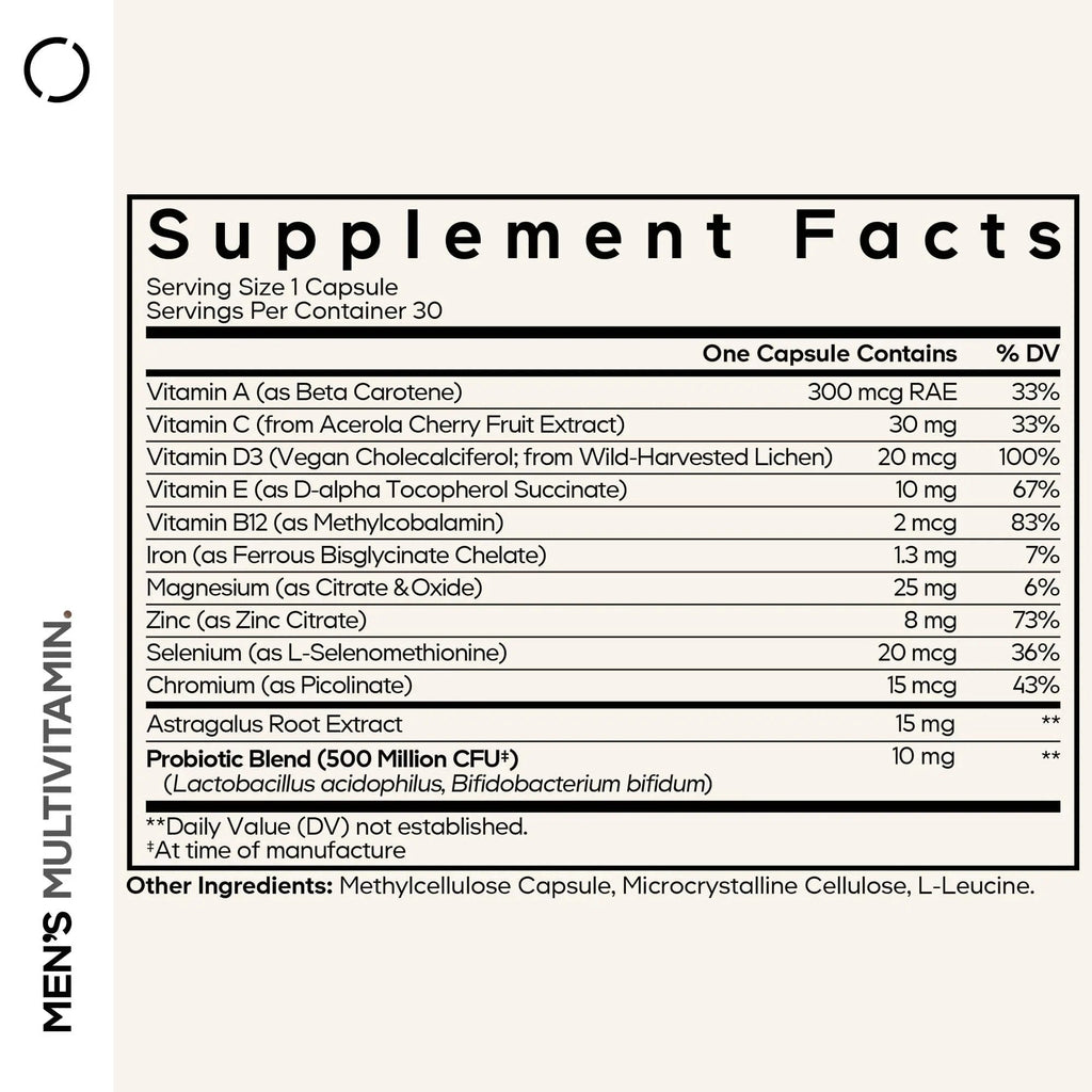 Codeage Men's Multivitamin - Daily Vitamins for Men with Vitamin A, C, D3, E, B12, Magnesium, Zinc, Iron, Chromium Codeage