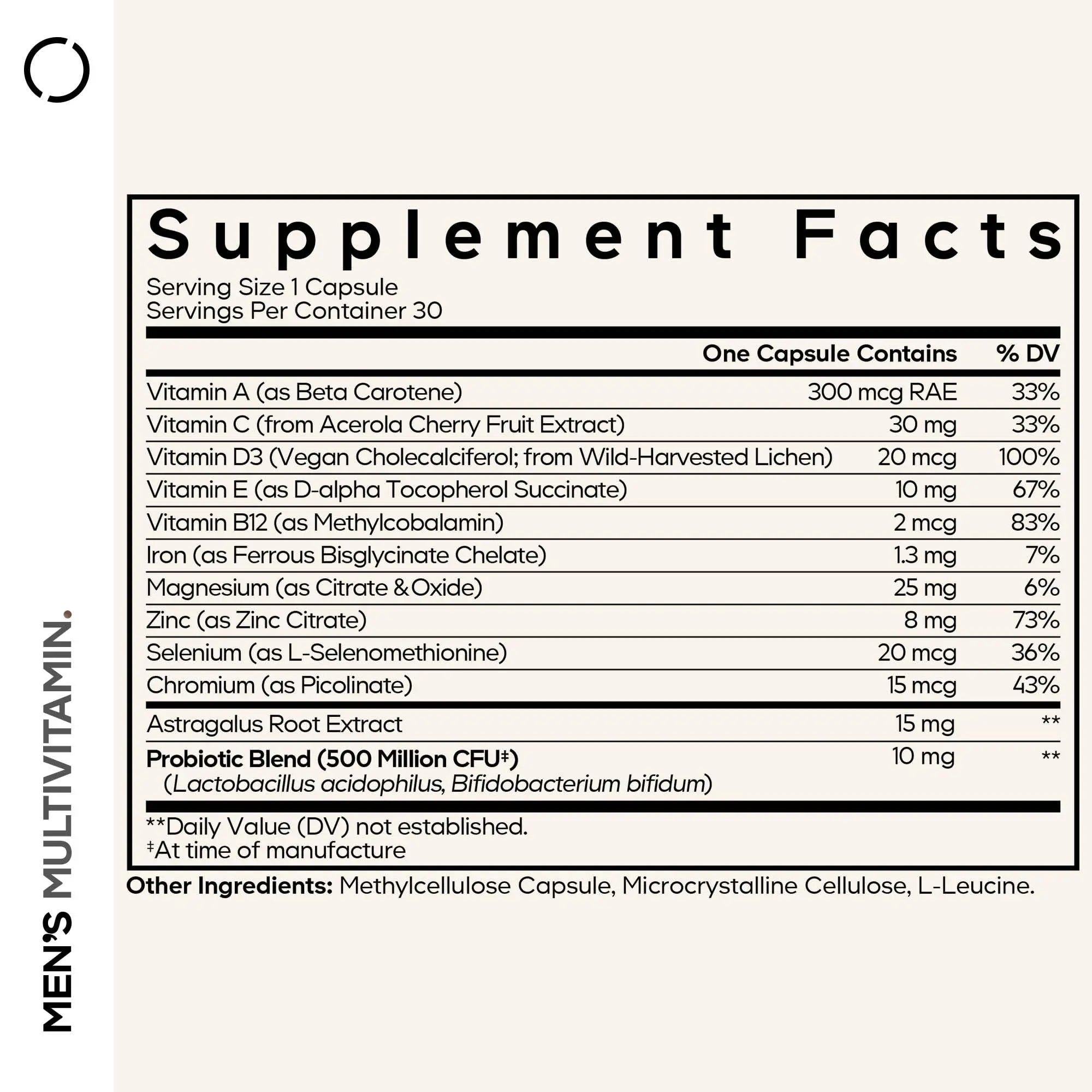 Codeage Men's Multivitamin - Daily Vitamins for Men with Vitamin A, C, D3, E, B12, Magnesium, Zinc, Iron, Chromium Codeage