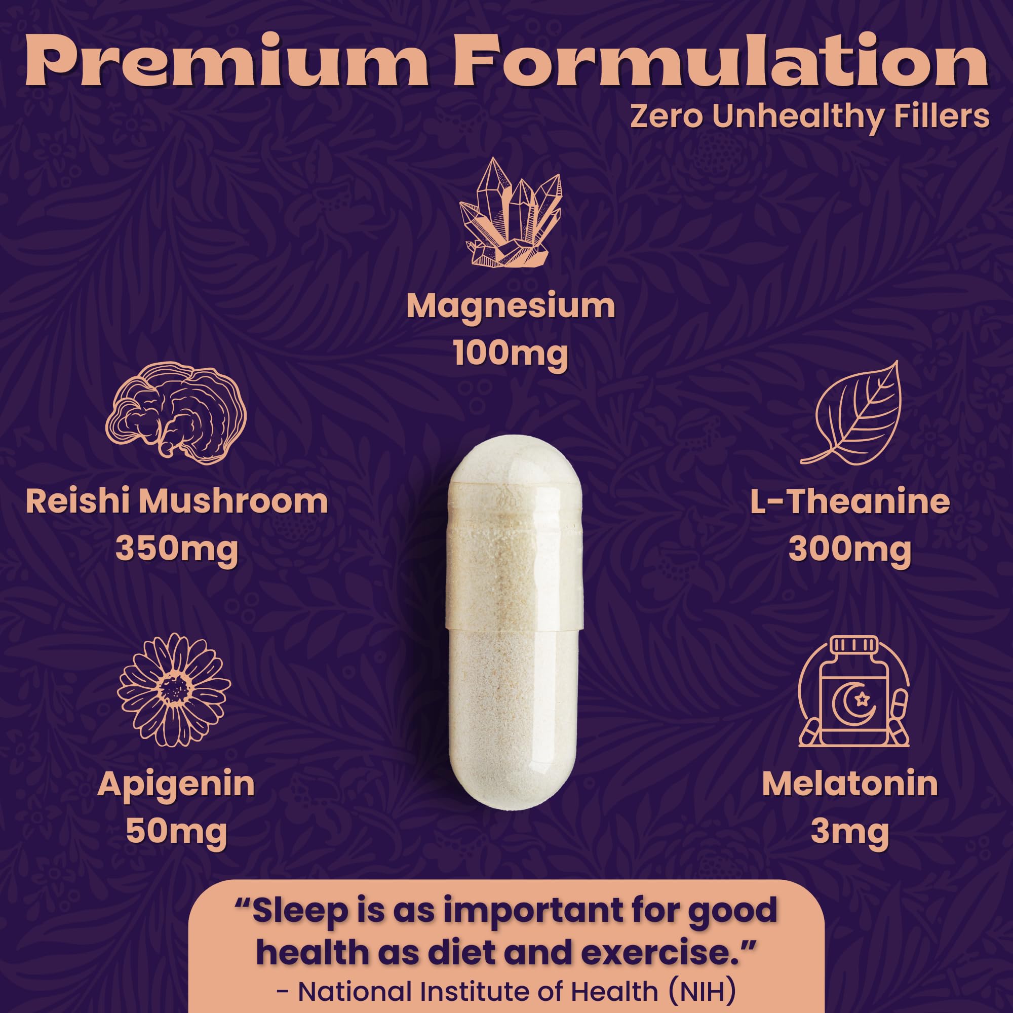 Local Nutrition Natural Sleep Aid with Magnesium Glycinate, Reishi Mushroom Extract, L-Theanine, Apigenin, and Melatonin - Sleep Supplement for Adults Seeking Deep Rest - 60 Capsules, Made in The USA Local NutritionBuy Supplements Australia