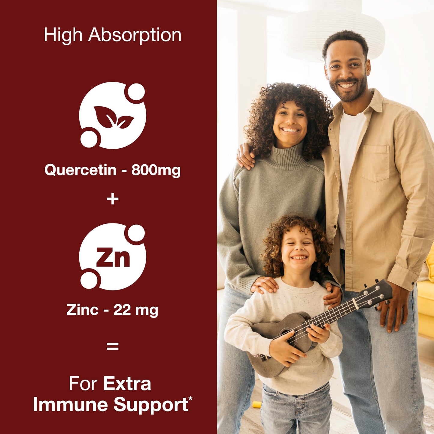 Sandhu's Zinc Quercetin 120 Vegetarian Capsules (Pack of 1) | High Absorption Zink Supplements for Immunity and Seasonal Allergy | Antioxidant Immune Support