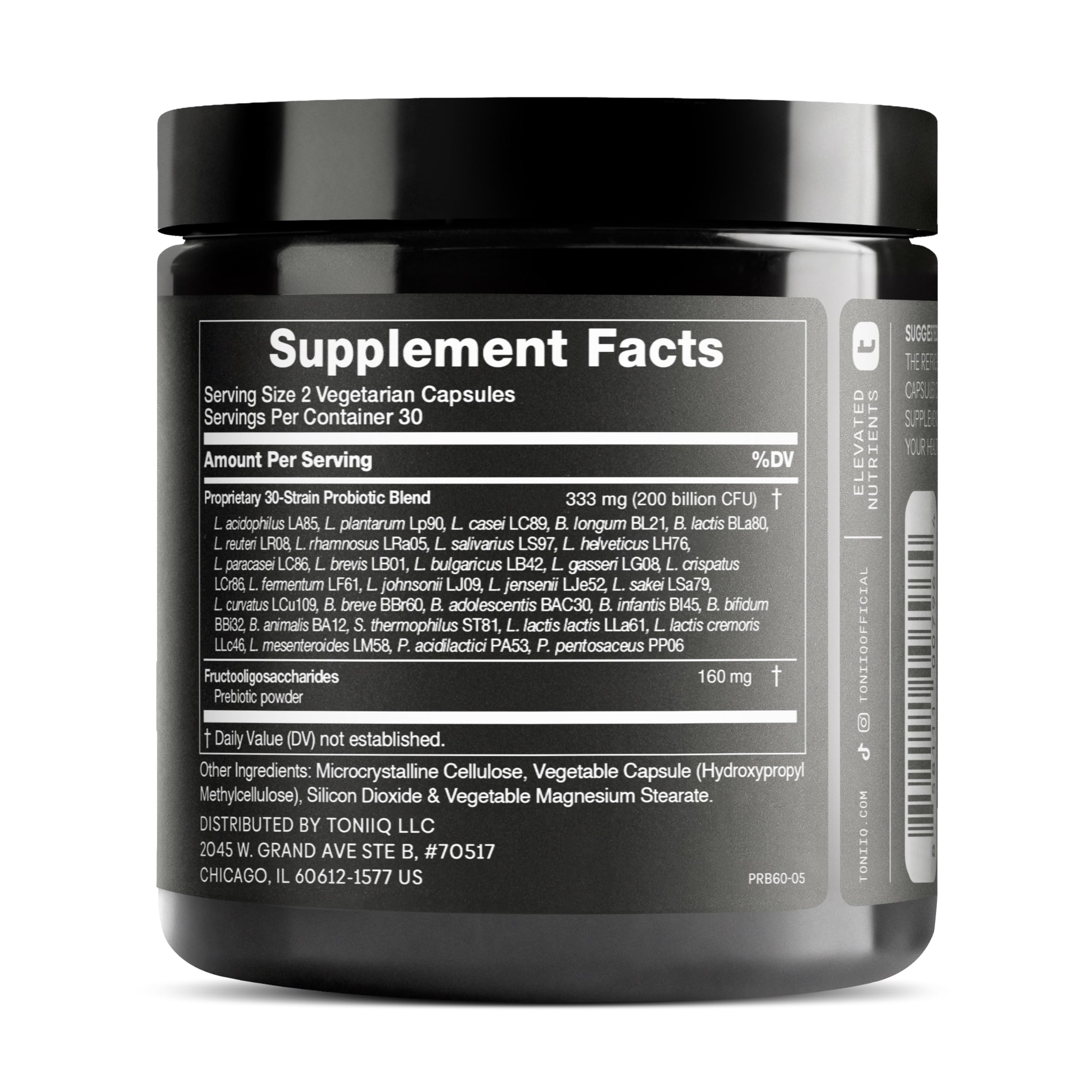 Toniiq 200 Billion CFU Probiotic Supplement 30 Verified Third-Party Tested Strains - Fully Shelf-Stable Probiotics Formula