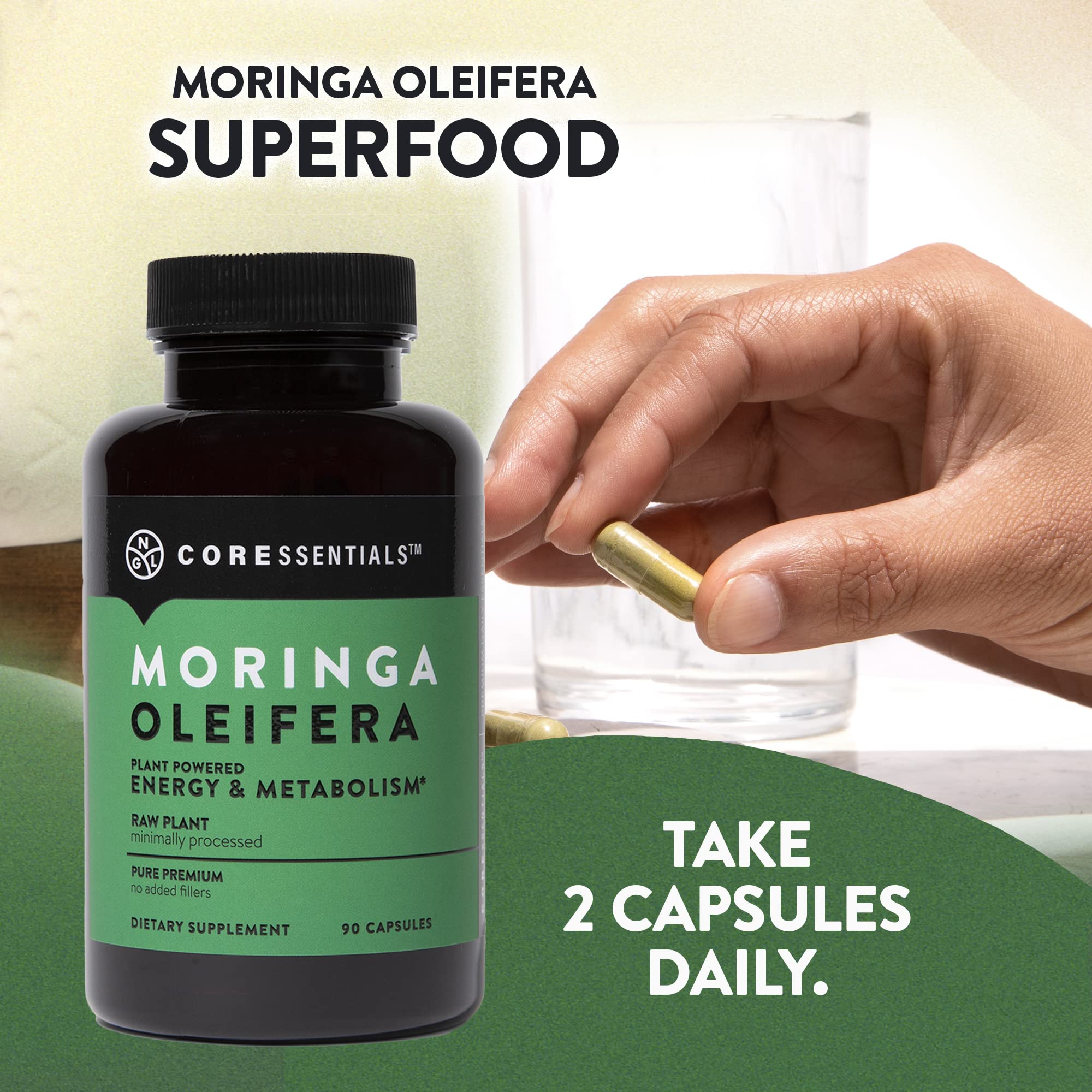 NGL Moringa Capsules 1300mg | Pure Raw Moringa Oleifera Superfood Dietary Supplement | 90 Capsules NGLBuy Supplements Australia