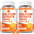 (2 Pack) Calcium Citrate 1200 mg with Vitamin D3 Gummies for Women & Men,Calcium Supplements for Bone & Teeth Support,High Absorption - Easy to Digest,