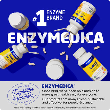 Enzymedica GlutenEase - Digestive Enzyme Supplement for Women & Men, Gluten & Casein Sensitivity Support, Enzymes for Digestion & Gut Health