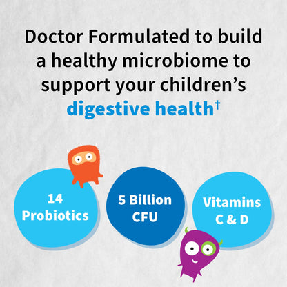 Garden of Life Dr. Formulated Probiotics Organic Kids+ plus Vitamin C & D - Berry Cherry - Gluten, Dairy & Soy Free Immune & Digestive Health Supplement