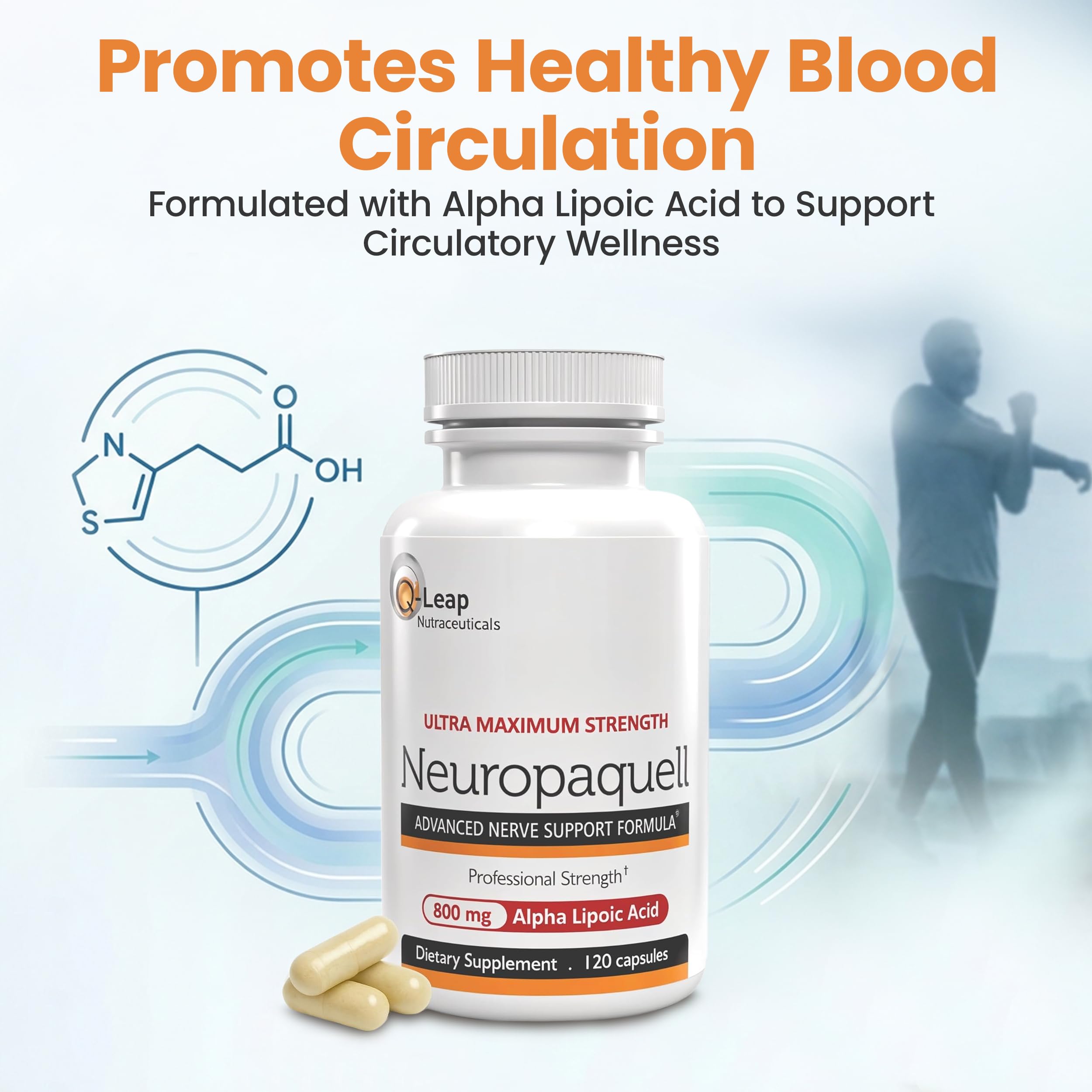Platinum Health Alpha Lipoic Acid for Neuropathy Nerve Pain Support, Supplement, B Vitamins, L Arginine, All Natural Maximum Strength Neuropaquell for Discomfort in Feet, Hand, Toes,120 Capsules,800mg Platinum HealthBuy Supplements Australia