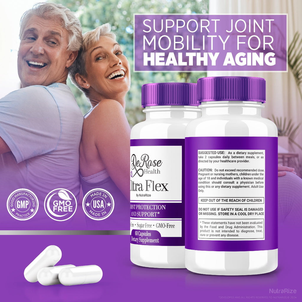 (2 Pack) Ultra Flex Capsules, Advanced Joint Support Supplement, Ultra Flex Natural Joint Health Formula, Max Strength Pills for Joint Wellness and Mobility, UltraFlex Vitamin Reviews (120 Capsules) NutraRizeBuy Supplements Australia