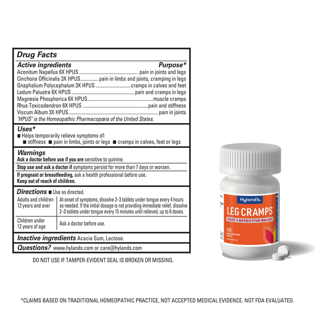 Hyland's, Leg Cramps, 100 Tablets (2 Pack) Hyland'sBuy Supplements Australia
