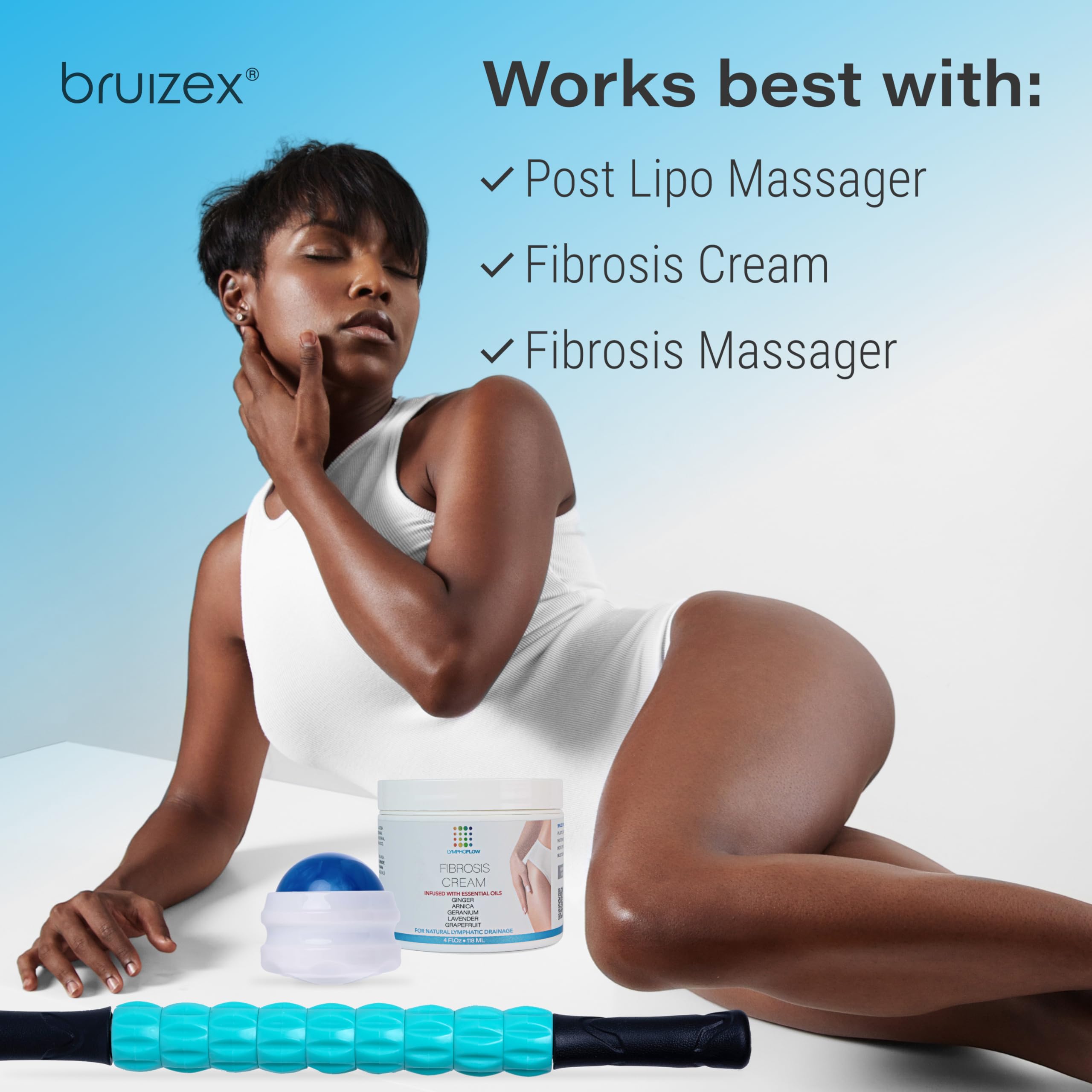 Bruizex Lymphatic Drainage Massage Oil with Arnica & Cold Pressed Castor Oil, Lightweight Non-Greasy Body Massage Oil for Daily Lymphatic Massage, Aftercare Routine, Lightweight Formula - 8.5 Oz Bruizex buy supplements Au