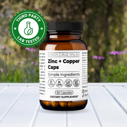 Santa Cruz Paleo, Zinc & Copper Mineral Supplement, High Absorption Formula, Zinc Supplement for Skin & Hair, L Methionine, Copper Gluconate, Trace Minerals