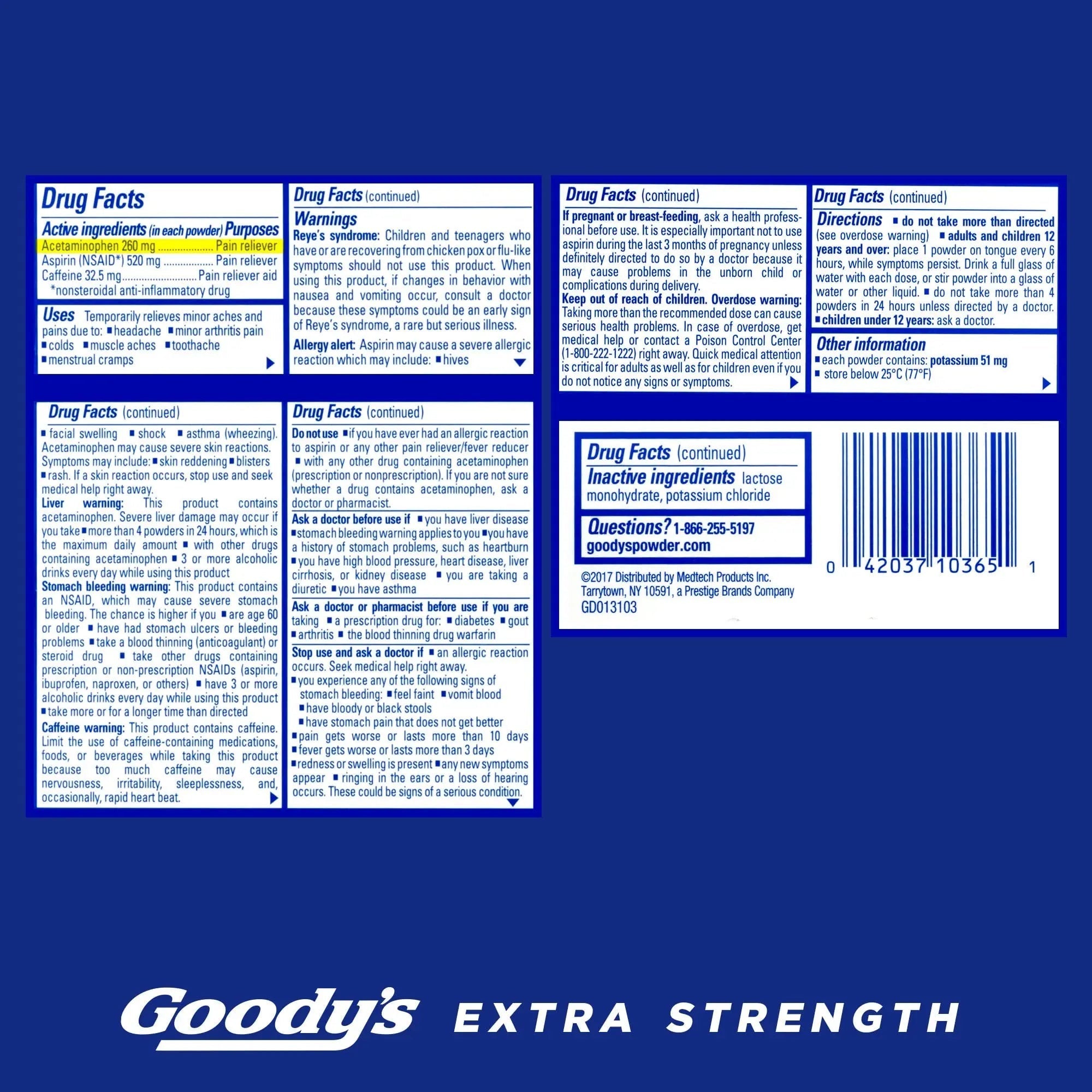 Goody's Pain Relief Powders, Extra Strength Headache Powder, 50 ct (Pack of 1) Goody'sBuy Supplements Australia