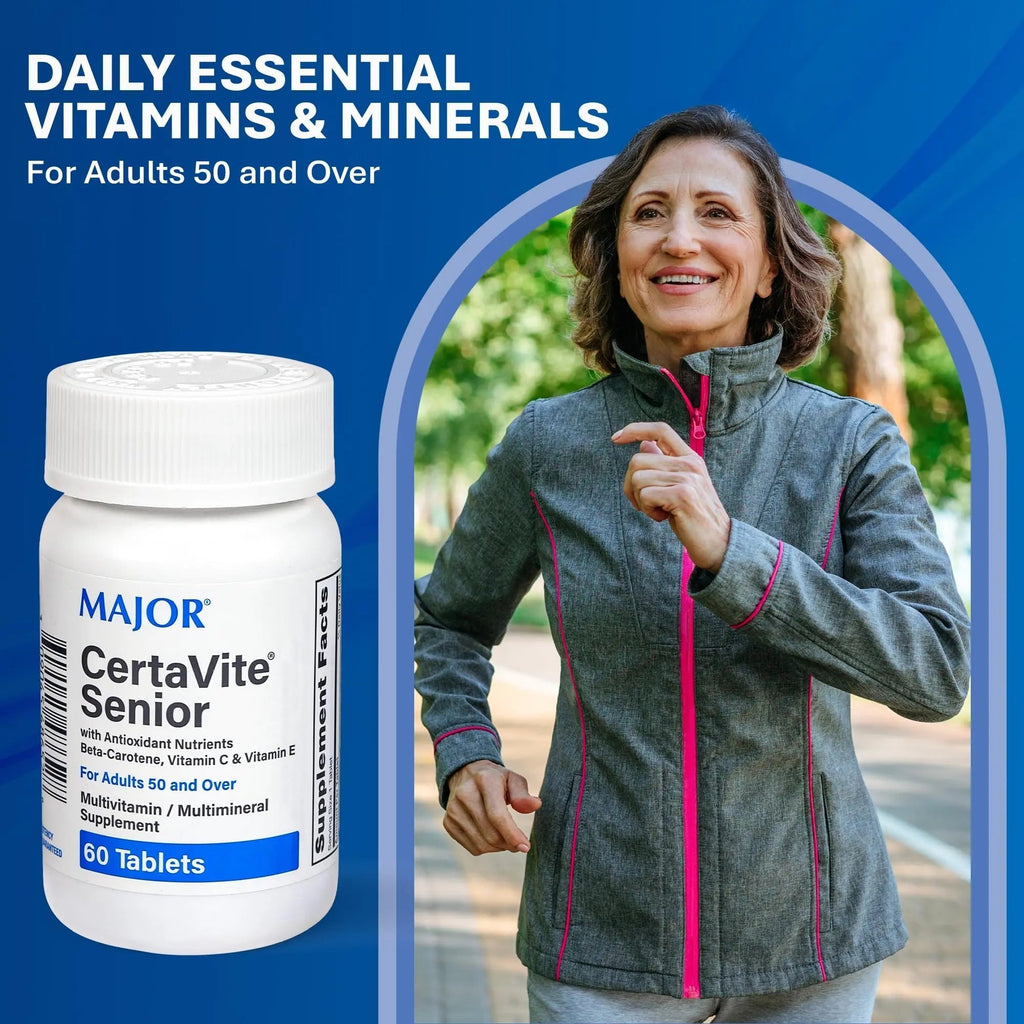 MAJOR CertaVite Senior Multivitamin with Antioxidants – Multivitamin for Women and Men with Beta-Carotene, Iron MAJOR