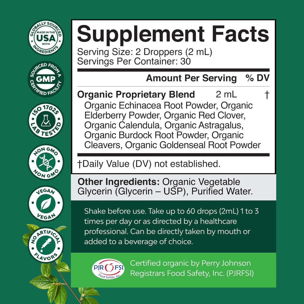 Organic Lymphatic Support Drainage Drops - Herbal Lymphatic Cleanse and Immune Support Supplement with Organic Echinacea Goldenseal & Red Clover Extract - Vegan Non GMO and Alcohol Free - 2 Fl Oz Natures Craft buy supplements Au