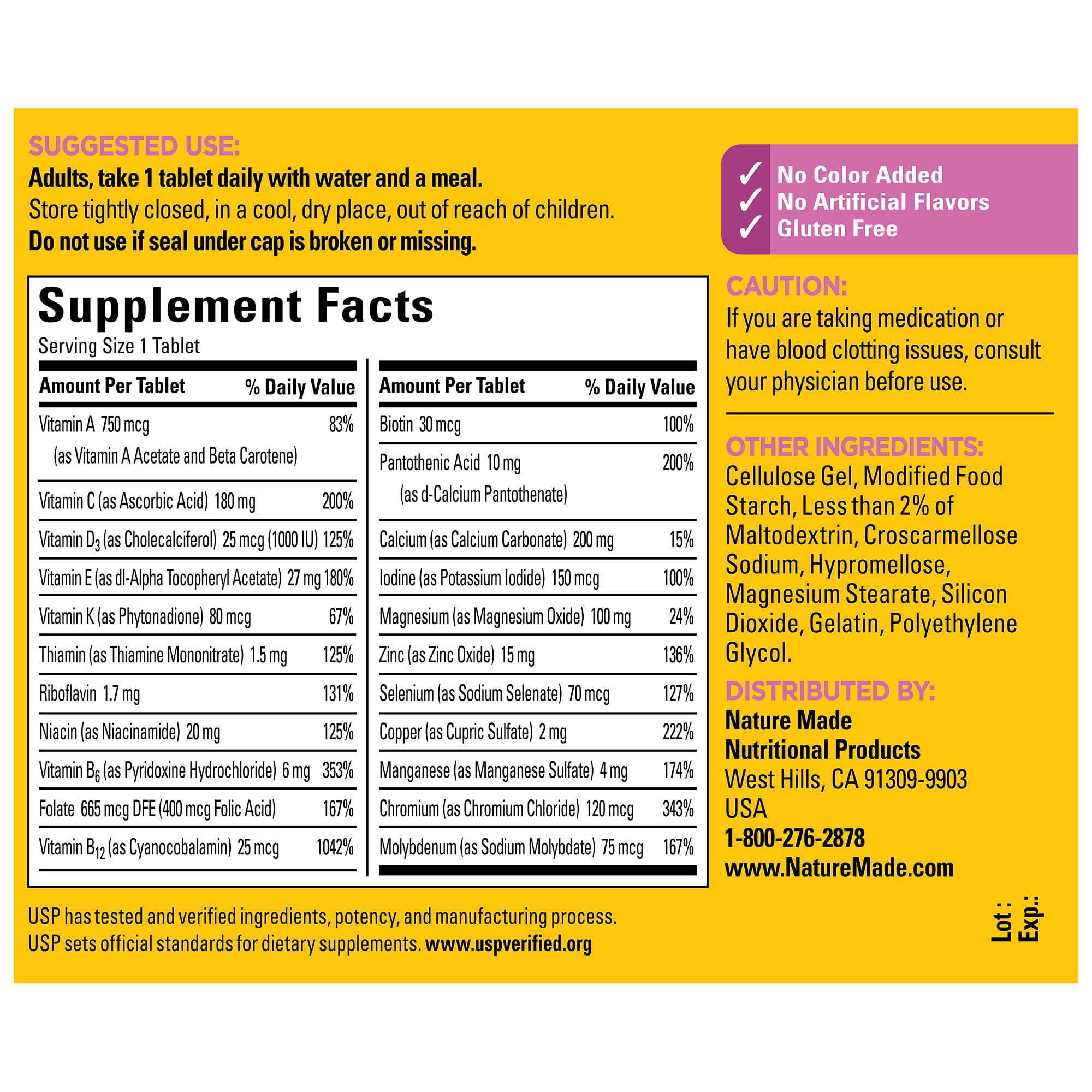 Nature Made Multivitamin For Women 50+ No Iron, Multivitamins for Women 50 Plus, Daily Nutritional Support, Nature Made Multi Vitamins, 90 Tablets, 90 Day Supply Nature MadeBuy Supplements Australia