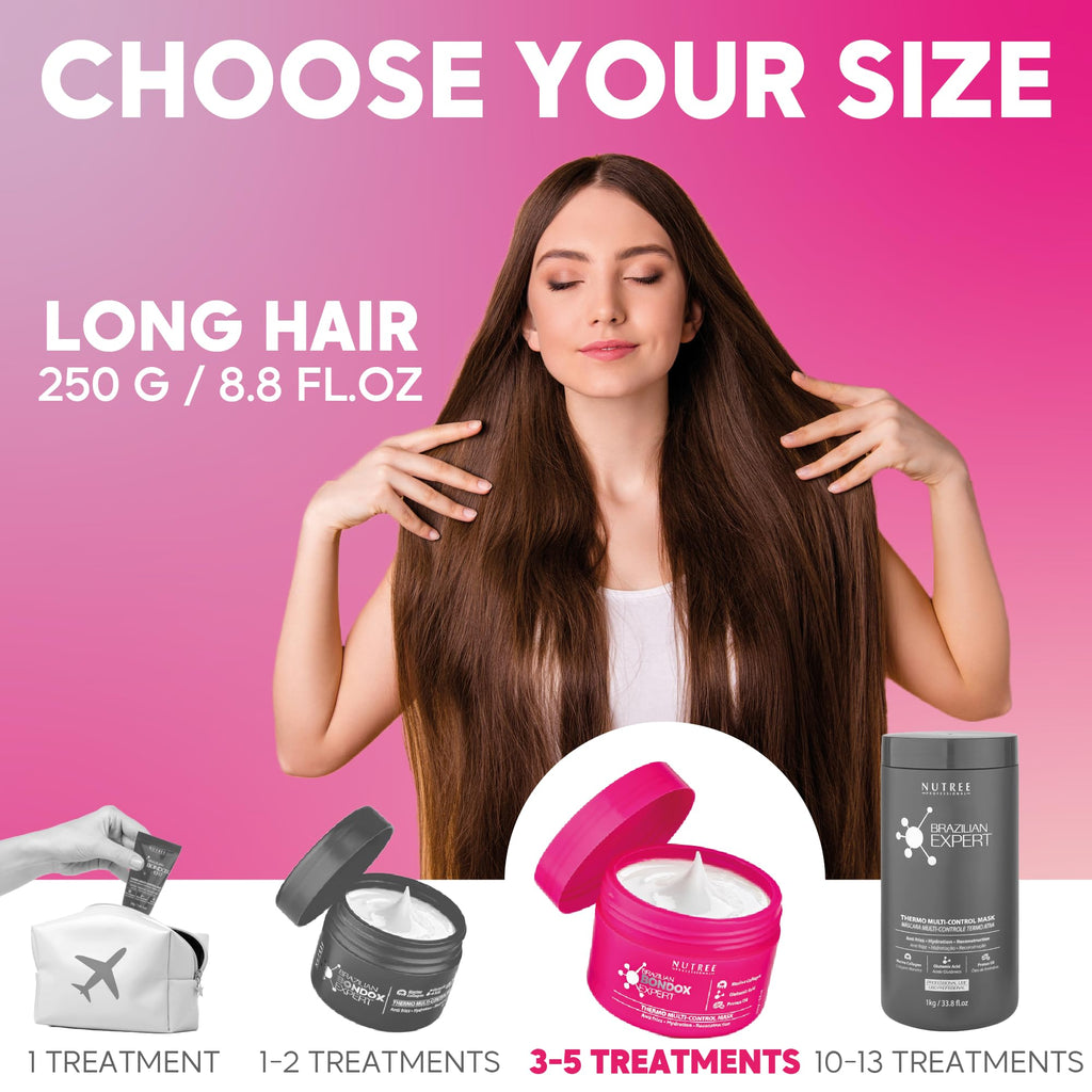 Brazilian Hair Bottox Expert Thermal Mask 8.8 oz - Contains Marine Collagen and Almond Oil - Formaldehyde-Free - Repairs the Hair Elasticity and Flexibility, Softens, Moisturizers, Adds Shine Nutree ProfessionalBuy Supplements Australia