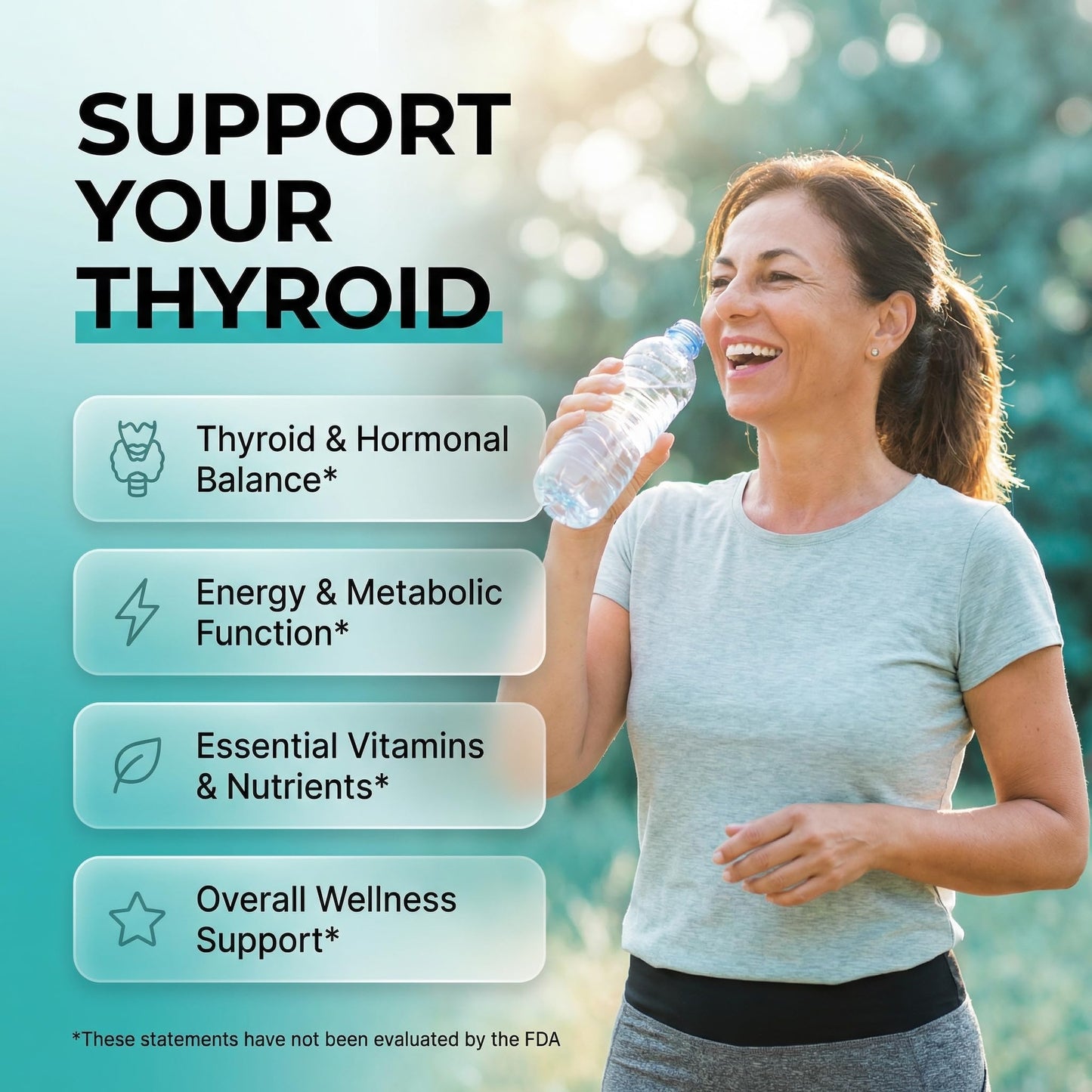 ThyroGlow Thyroid Support Gummies Selenium Iodine KSM 66 Ashwagandha L Tyrosine Vitamin D, C, B12, B6 Turmeric Blueberry Holy